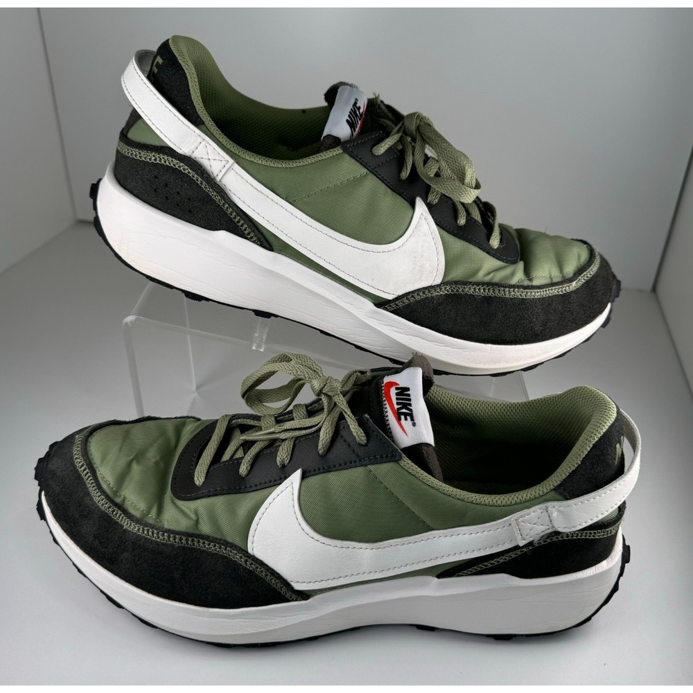 Nike Waffle Debut Alligator Sneakers Shoes Army Green Ivory Men's Size 12 Clean